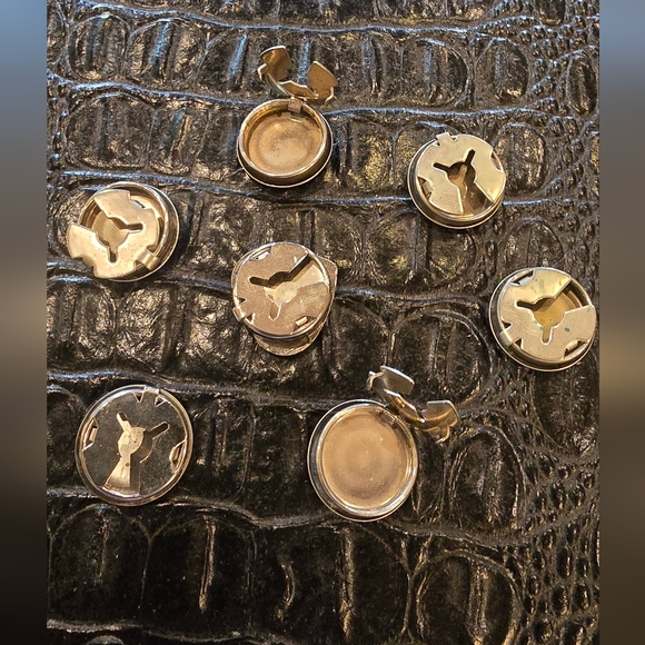 Southwestern Inspired Silver Decorative Button Covers Set Of 7 - Picture 2 of 2